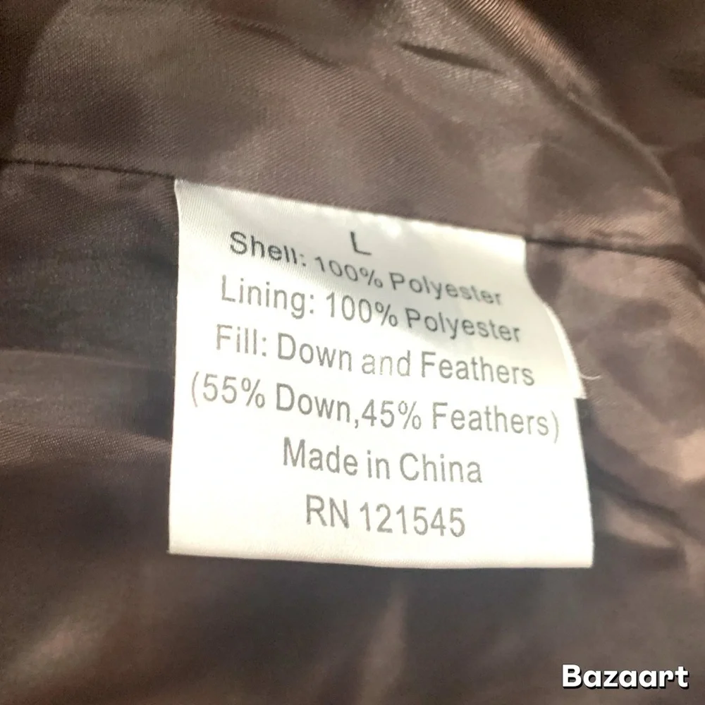 The Tower Collection by London Fog Ombré Puffer Jacket Women’s Tan Brown Sz: L - Picture 9 of 9